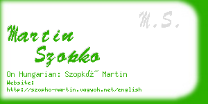 martin szopko business card